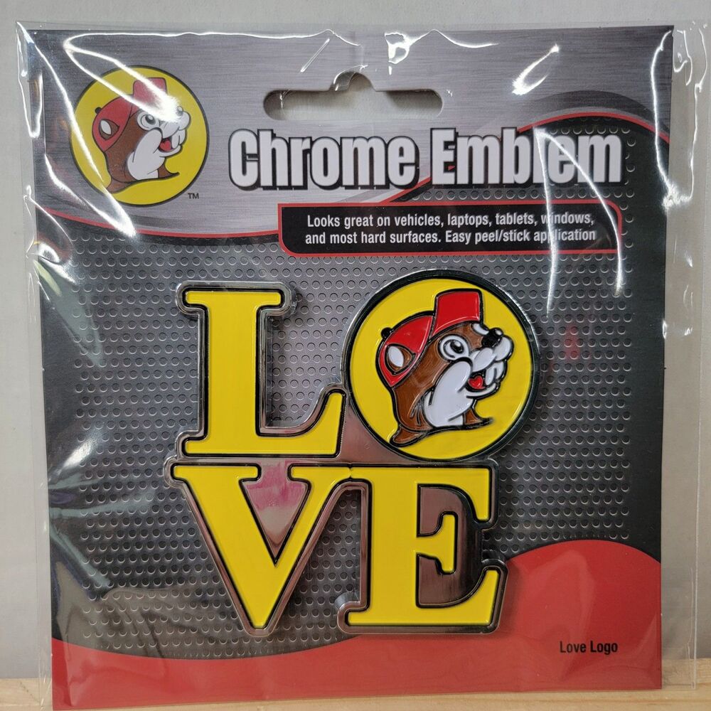 Buc-ee's Chrome Emblem LOVE Beaver - New